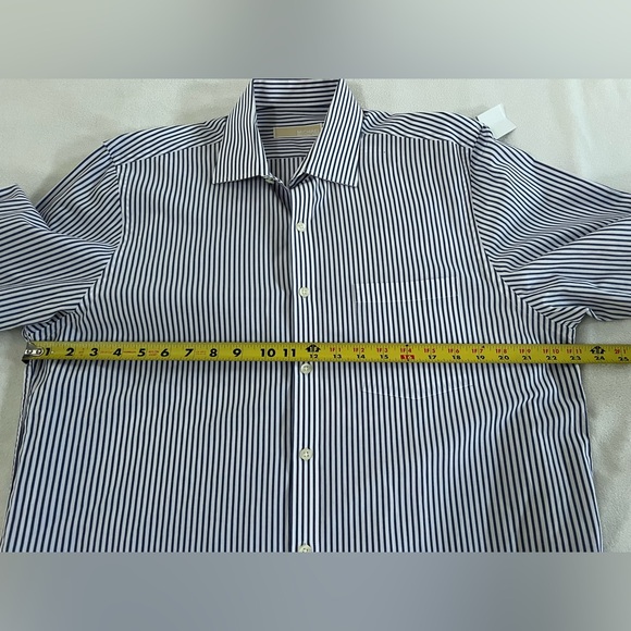 MICHAEL KORS BUTTON DOWN REGULAR FIT MEN'S LONG SLEEVE DRESS SHIRT LRG (16)34/35 - Picture 14 of 16